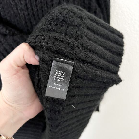 [Torrid] Black Embroidered Star Thunderbolt Raglan Knit Hoodie Sweater NWT Sz 1X - Picture 11 of 11